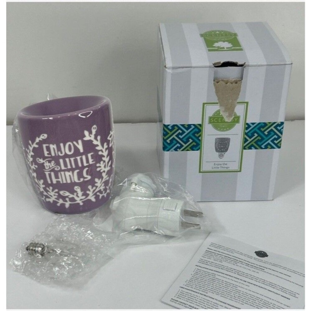 Scentsy Wax Warmer Plug In Purple Enjoy The Little Things Night Light Retired